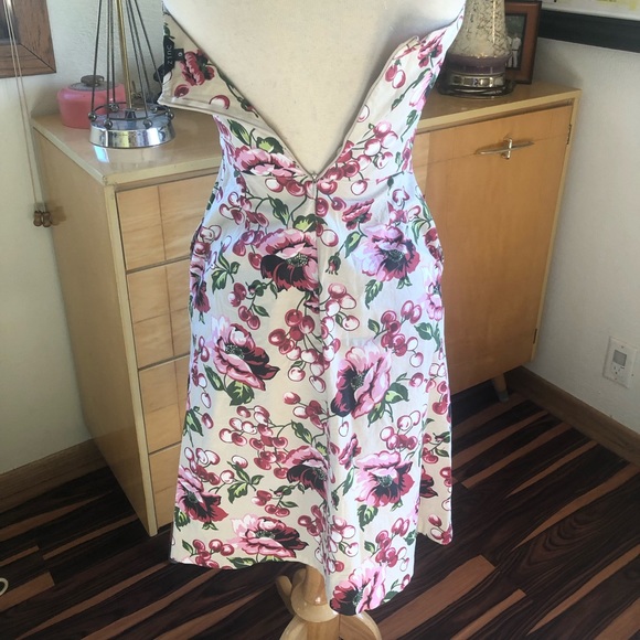 -SOLD- Retro Dress Floral Cherry PinUp Rockabilly - Picture 7 of 8